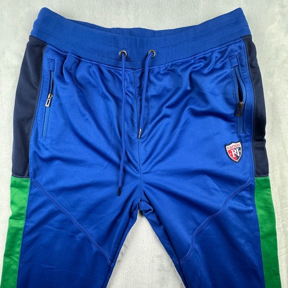 Parish Nation Mens Blue Green Drawstring‎ Track Joggers Athletic Logo Size 2X - Picture 9 of 16